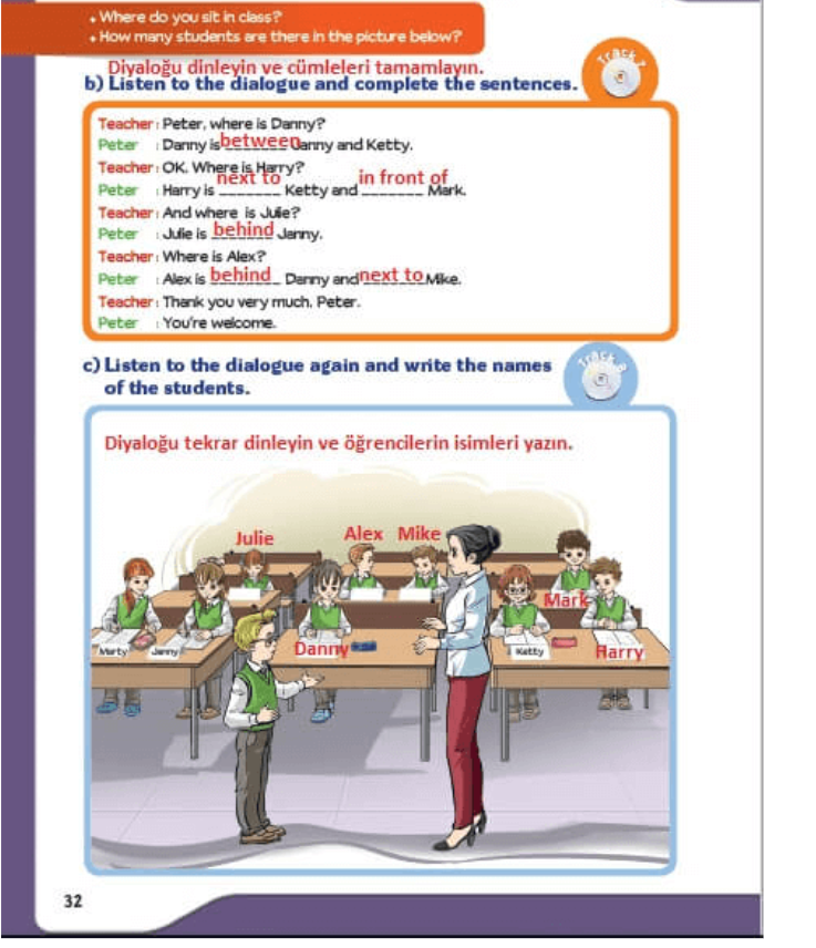5.sınıf ingilizce meb yayınları sayfa 32 cevapları