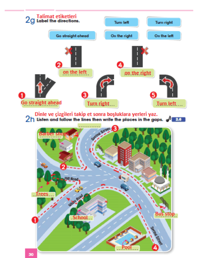 5.sınıf ingilizce başaran yayıncılık sayfa 30 cevapları