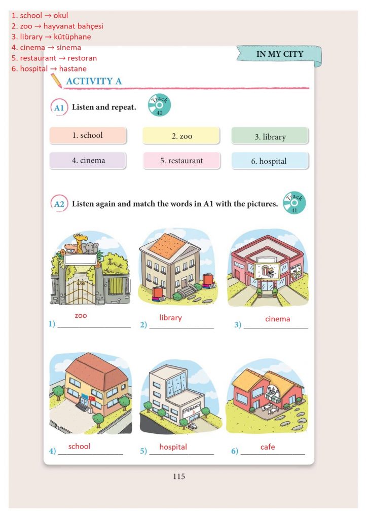 3. sınıf ingilizce ders kitabı sayfa 115 cevapları yıldırım yayınları