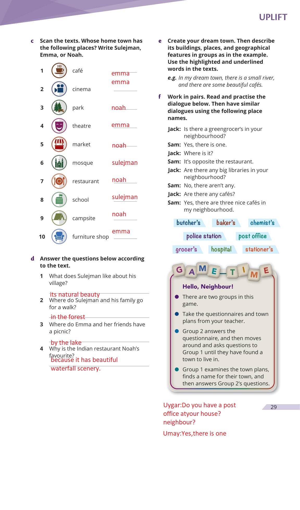 9. Sınıf İngilizce Uplift Ders Kitabı 2. Ünite Cevapları Meb Yayınları ...
