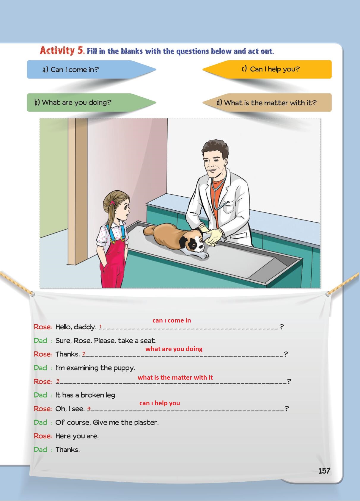5. Sınıf Meb Yayınları İngilizce Ders Kitabı Sayfa 157 Cevapları