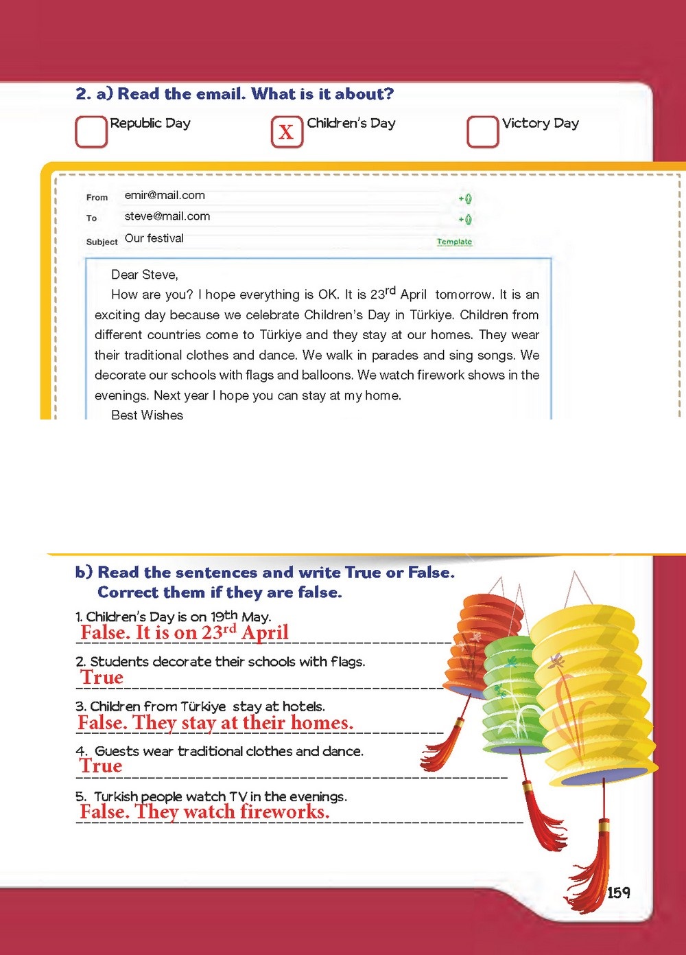 5. Sınıf Meb Yayınları İngilizce Ders Kitabı Sayfa 161 Cevapları