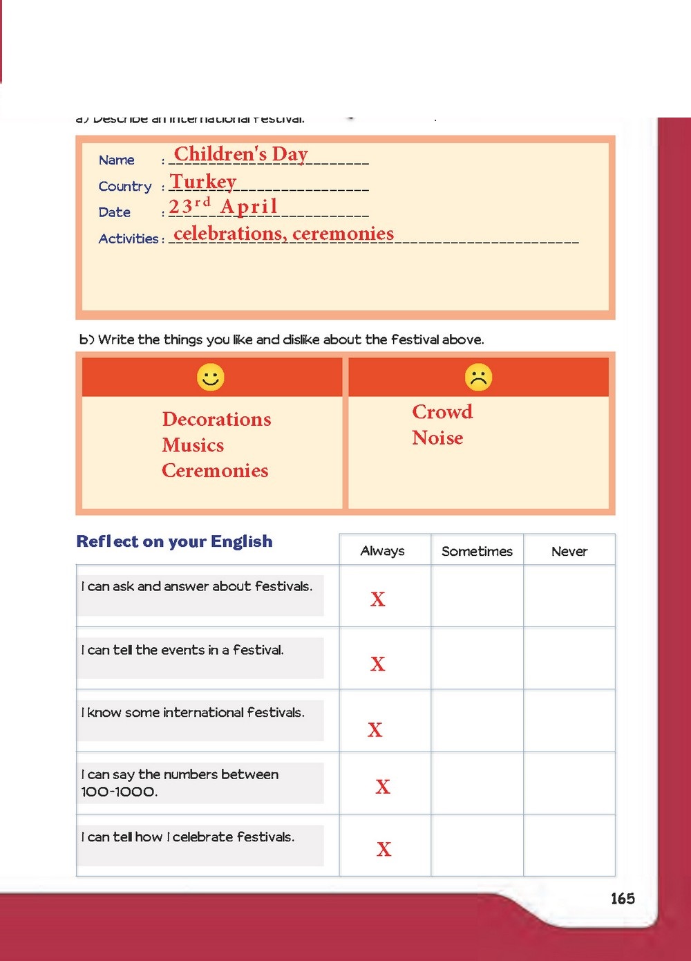5. Sınıf Meb Yayınları İngilizce Ders Kitabı Sayfa 167 Cevapları