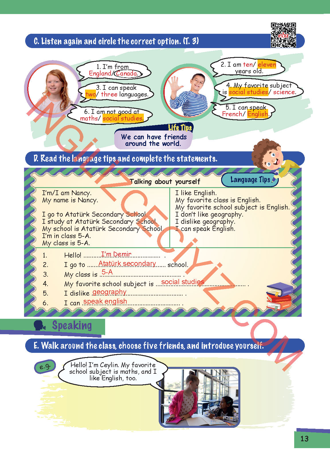 5. Sınıf Meb Yayınları Move Up İngilizce Ders Kitabı Sayfa 13 Cevapları 5. Sınıf Meb Yayınları Move Up İngilizce Ders Kitabı Sayfa 13 Cevapları