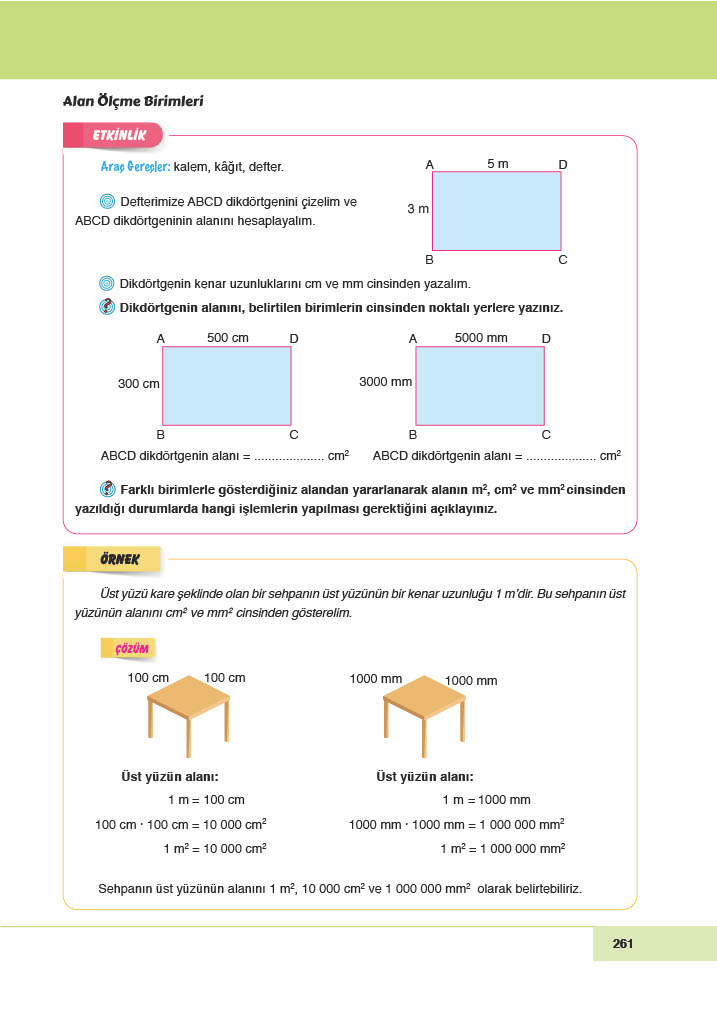 6. Sınıf Doğa Yayınları Matematik Ders Kitabı Sayfa 261 Cevapları 6. Sınıf Doğa Yayınları Matematik Ders Kitabı Sayfa 261 Cevapları
