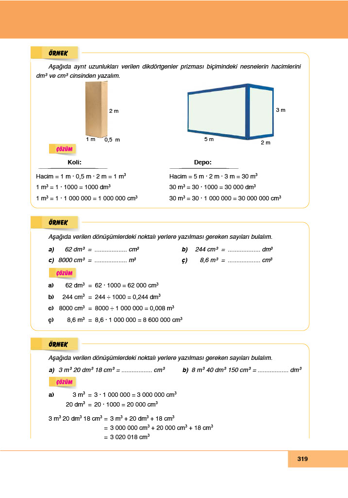 6. Sınıf Doğa Yayınları Matematik Ders Kitabı Sayfa 319 Cevapları 6. Sınıf Doğa Yayınları Matematik Ders Kitabı Sayfa 319 Cevapları