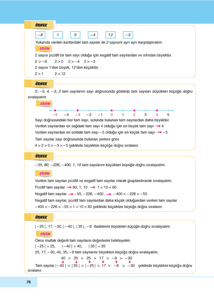 6. Sınıf Doğa Yayınları Matematik Ders Kitabı Sayfa 76 Cevapları 6. Sınıf Doğa Yayınları Matematik Ders Kitabı Sayfa 76 Cevapları