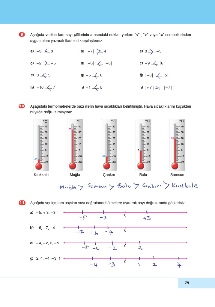6. Sınıf Doğa Yayınları Matematik Ders Kitabı Sayfa 79 Cevapları