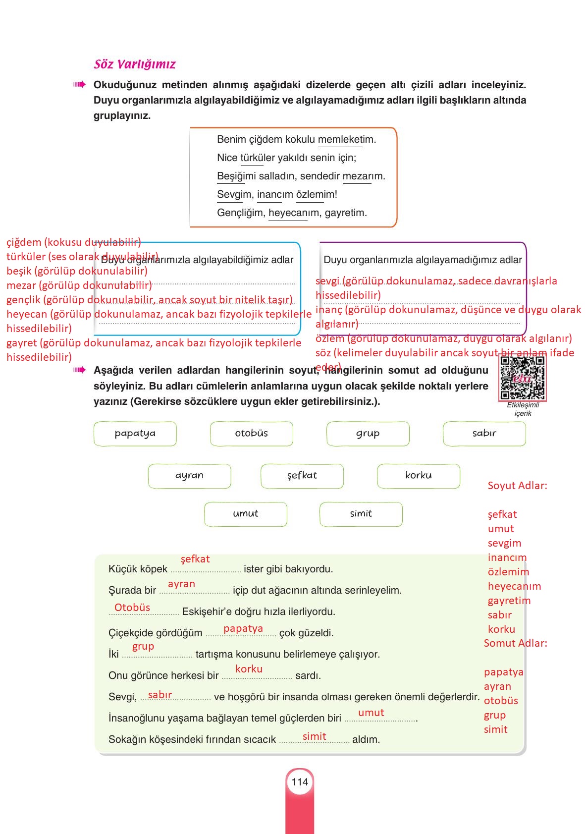 6. Sınıf Yıldırım Yayınları Türkçe Ders Kitabı Sayfa 114 Cevapları