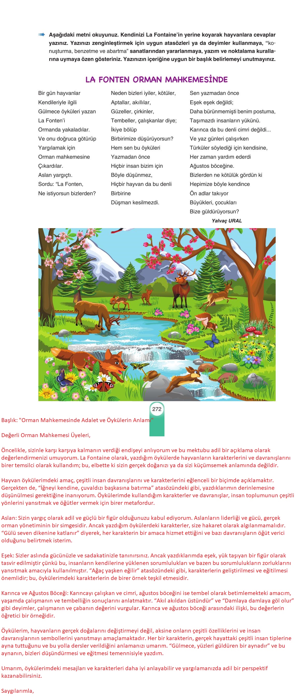 6. Sınıf Yıldırım Yayınları Türkçe Ders Kitabı Sayfa 272 Cevapları