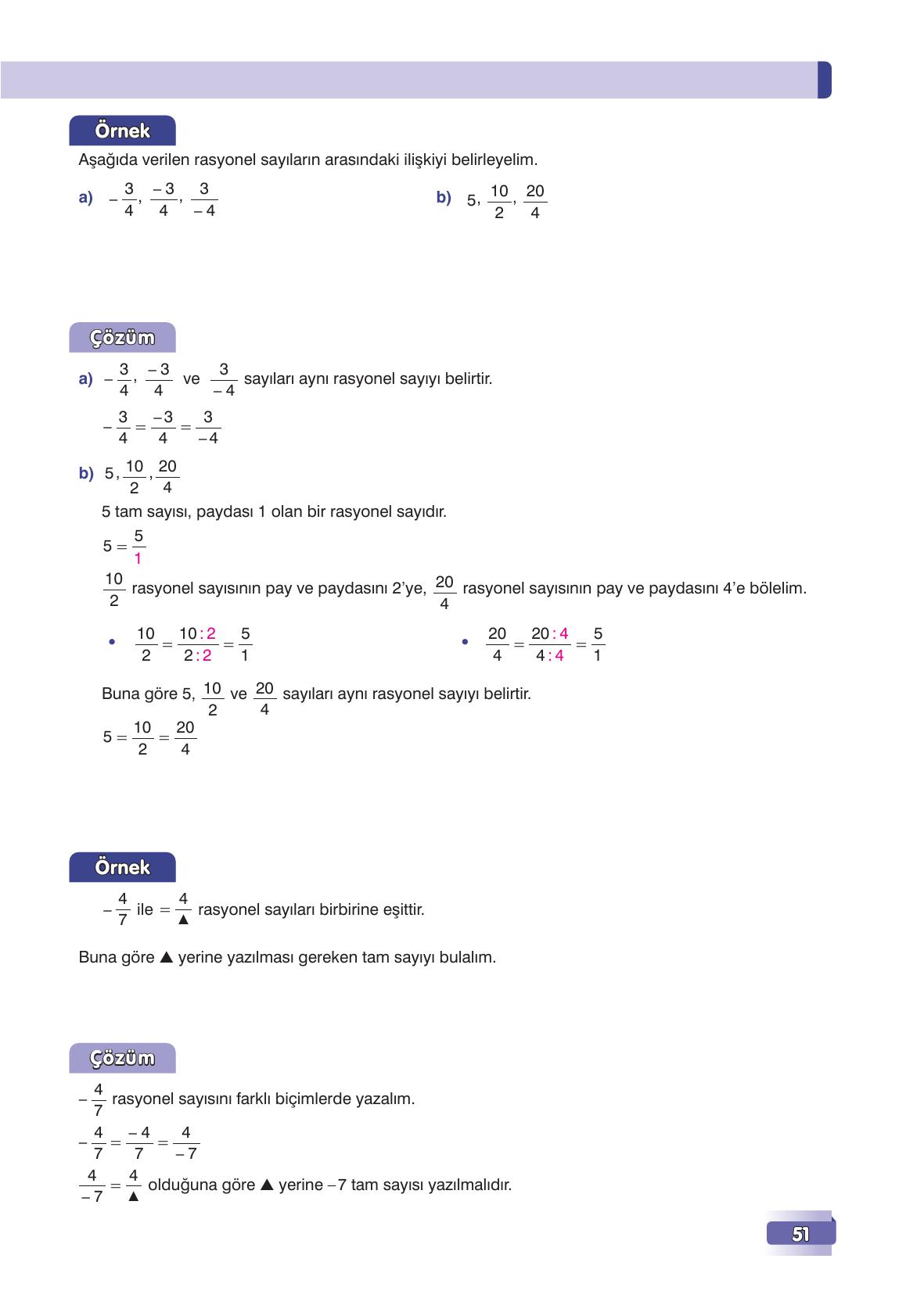 7. Sınıf Edat Yayınları Matematik Ders Kitabı Sayfa 51 Cevapları