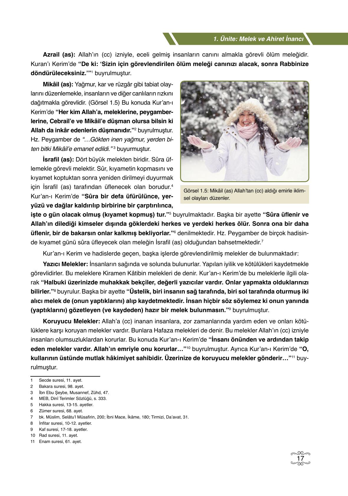 7. Sınıf Erkad Yayınları Din Kültürü Ders Kitabı Sayfa 17 Cevapları