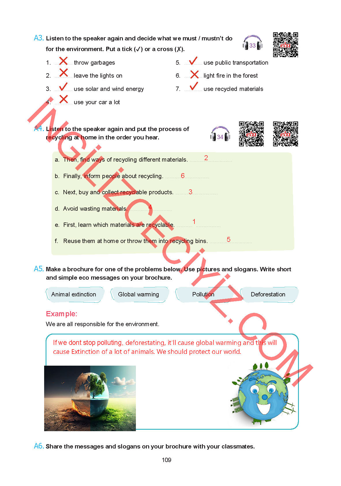 7. Sınıf Yıldırım Yayınları İngilizce Ders Kitabı Sayfa 109 Cevapları 7. Sınıf Yıldırım Yayınları İngilizce Ders Kitabı Sayfa 109 Cevapları