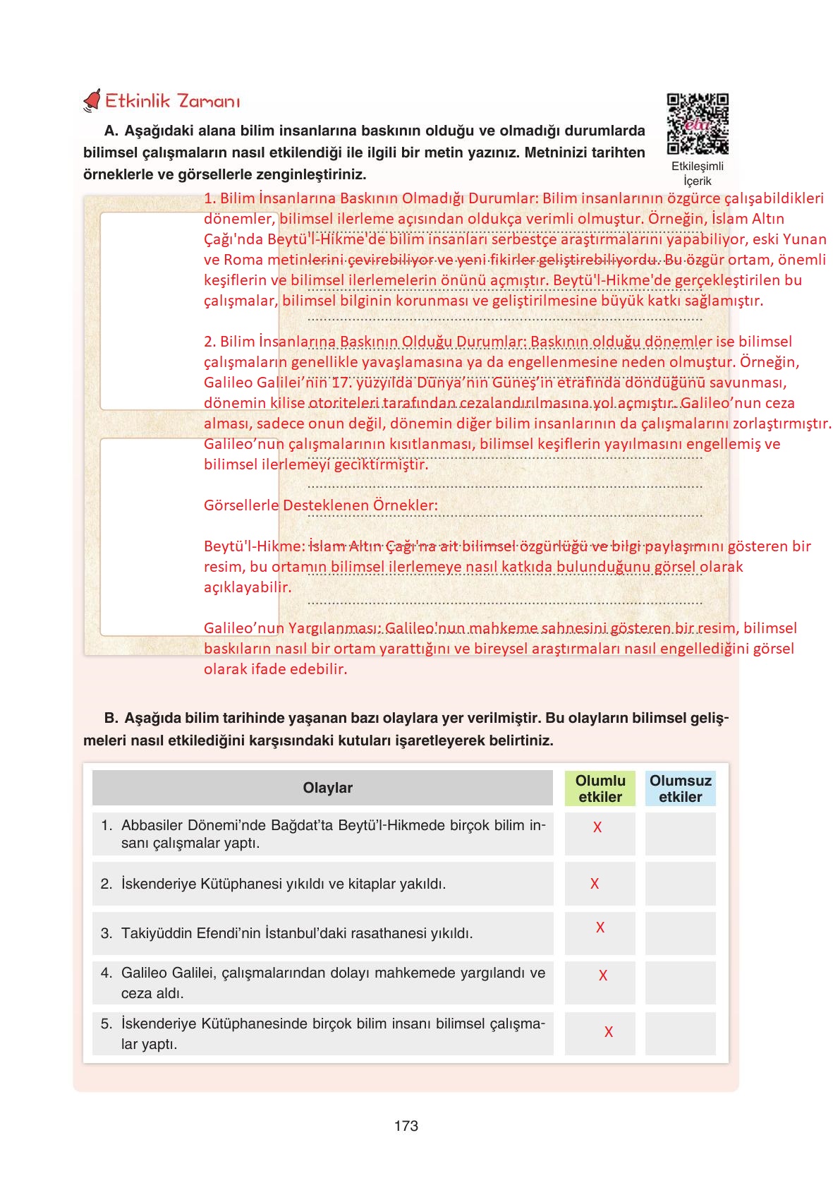 7. Sınıf Yıldırım Yayınları Sosyal Bilgiler Ders Kitabı Sayfa 173 Cevapları 7. Sınıf Yıldırım Yayınları Sosyal Bilgiler Ders Kitabı Sayfa 173 Cevapları