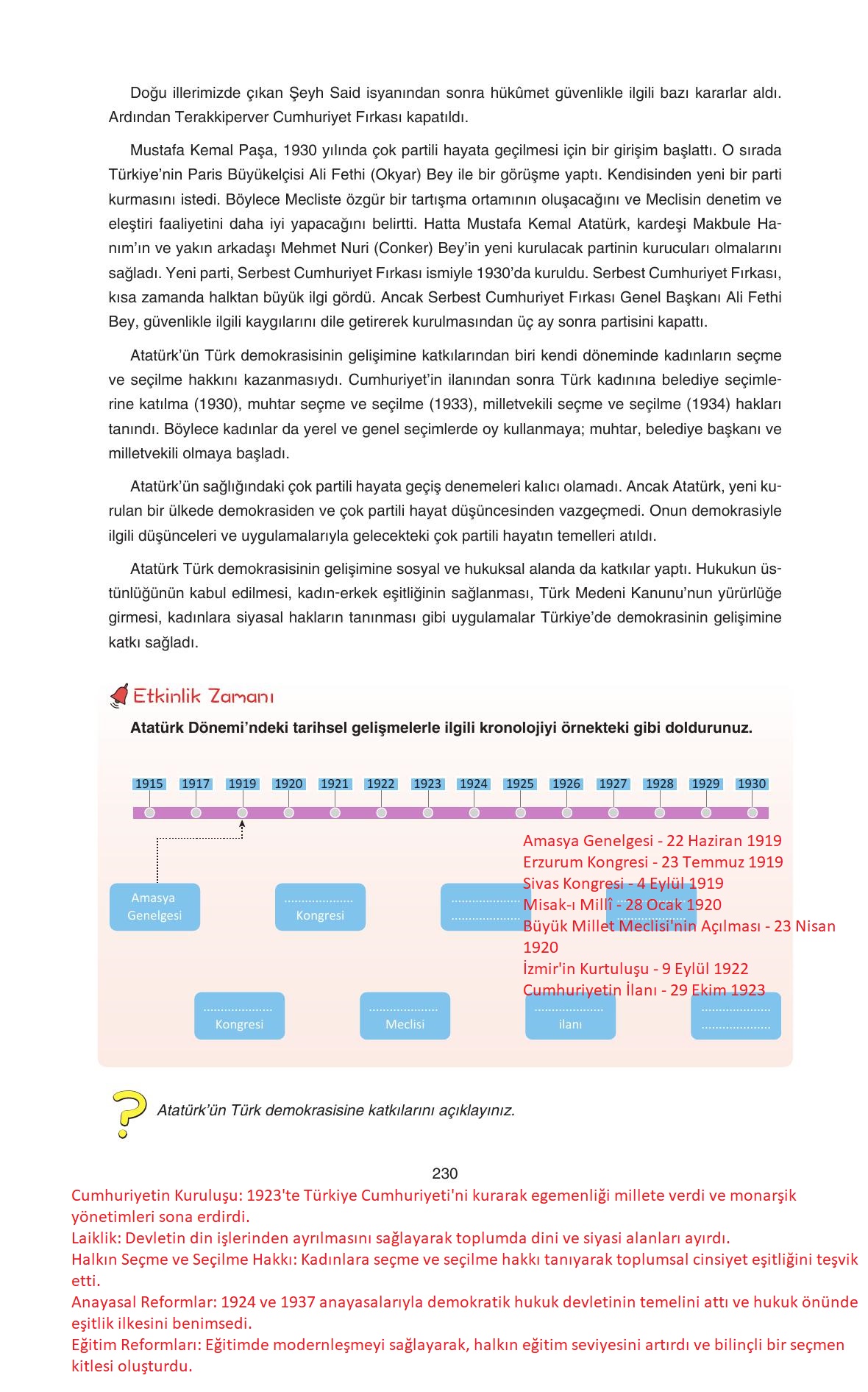7. Sınıf Yıldırım Yayınları Sosyal Bilgiler Ders Kitabı Sayfa 230 Cevapları 7. Sınıf Yıldırım Yayınları Sosyal Bilgiler Ders Kitabı Sayfa 230 Cevapları