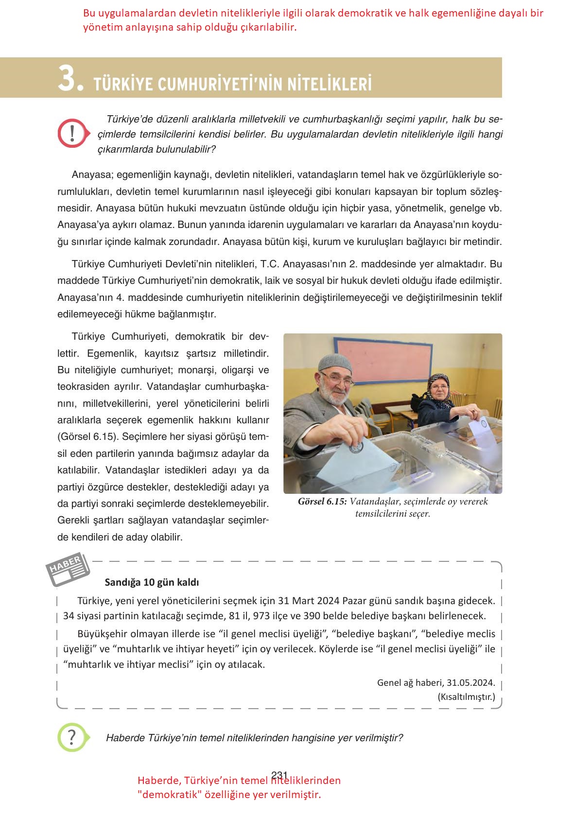 7. Sınıf Yıldırım Yayınları Sosyal Bilgiler Ders Kitabı Sayfa 231 Cevapları 7. Sınıf Yıldırım Yayınları Sosyal Bilgiler Ders Kitabı Sayfa 231 Cevapları