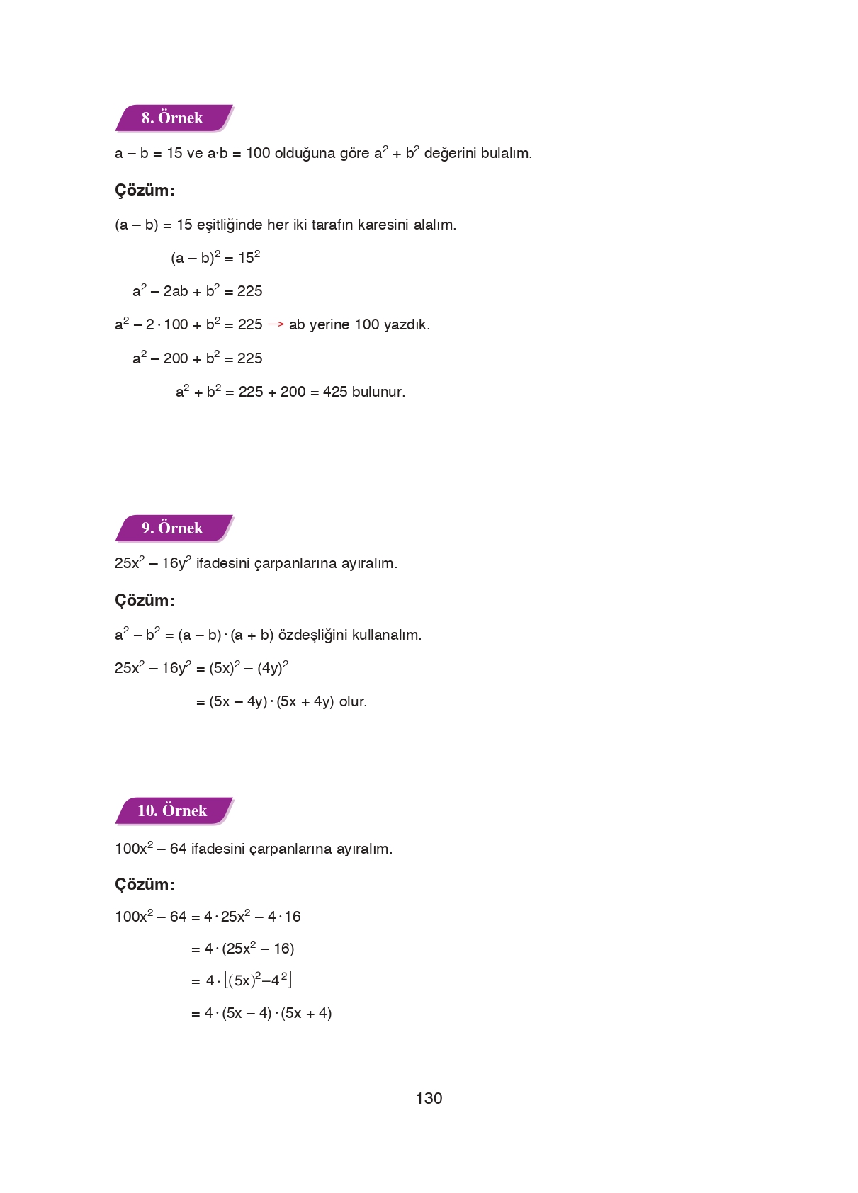8. Sınıf Ada Matbaacılık Yayıncılık Matematik Ders Kitabı Sayfa 130 Cevapları 8. Sınıf Ada Matbaacılık Yayıncılık Matematik Ders Kitabı Sayfa 130 Cevapları