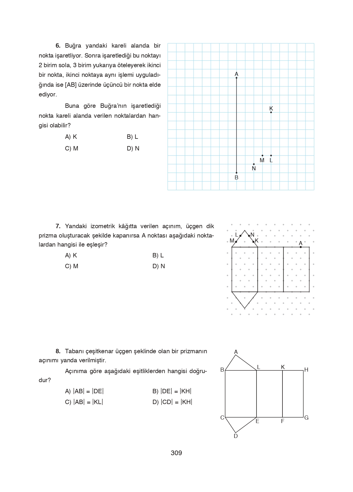 8. Sınıf Ada Matbaacılık Yayıncılık Matematik Ders Kitabı Sayfa 309 Cevapları 8. Sınıf Ada Matbaacılık Yayıncılık Matematik Ders Kitabı Sayfa 309 Cevapları