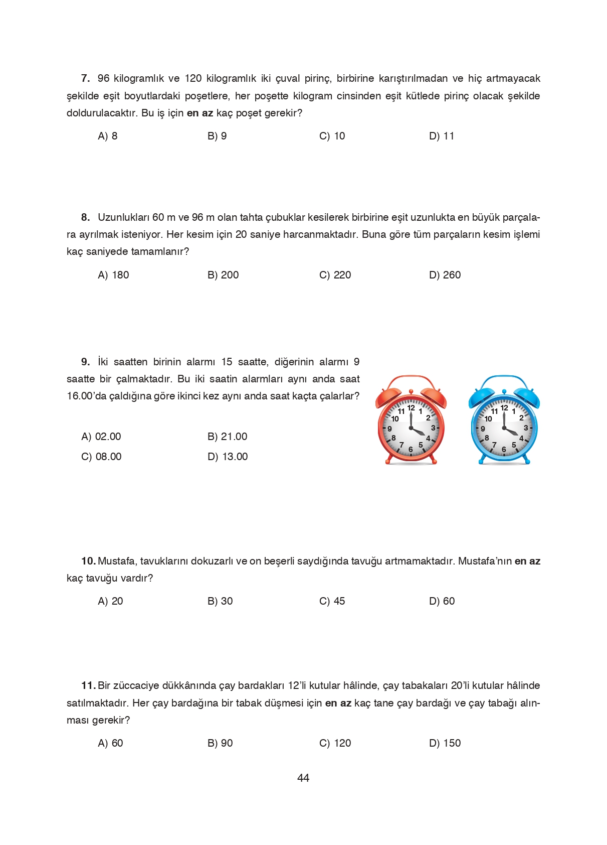 8. Sınıf Ada Matbaacılık Yayıncılık Matematik Ders Kitabı Sayfa 44 Cevapları 8. Sınıf Ada Matbaacılık Yayıncılık Matematik Ders Kitabı Sayfa 44 Cevapları