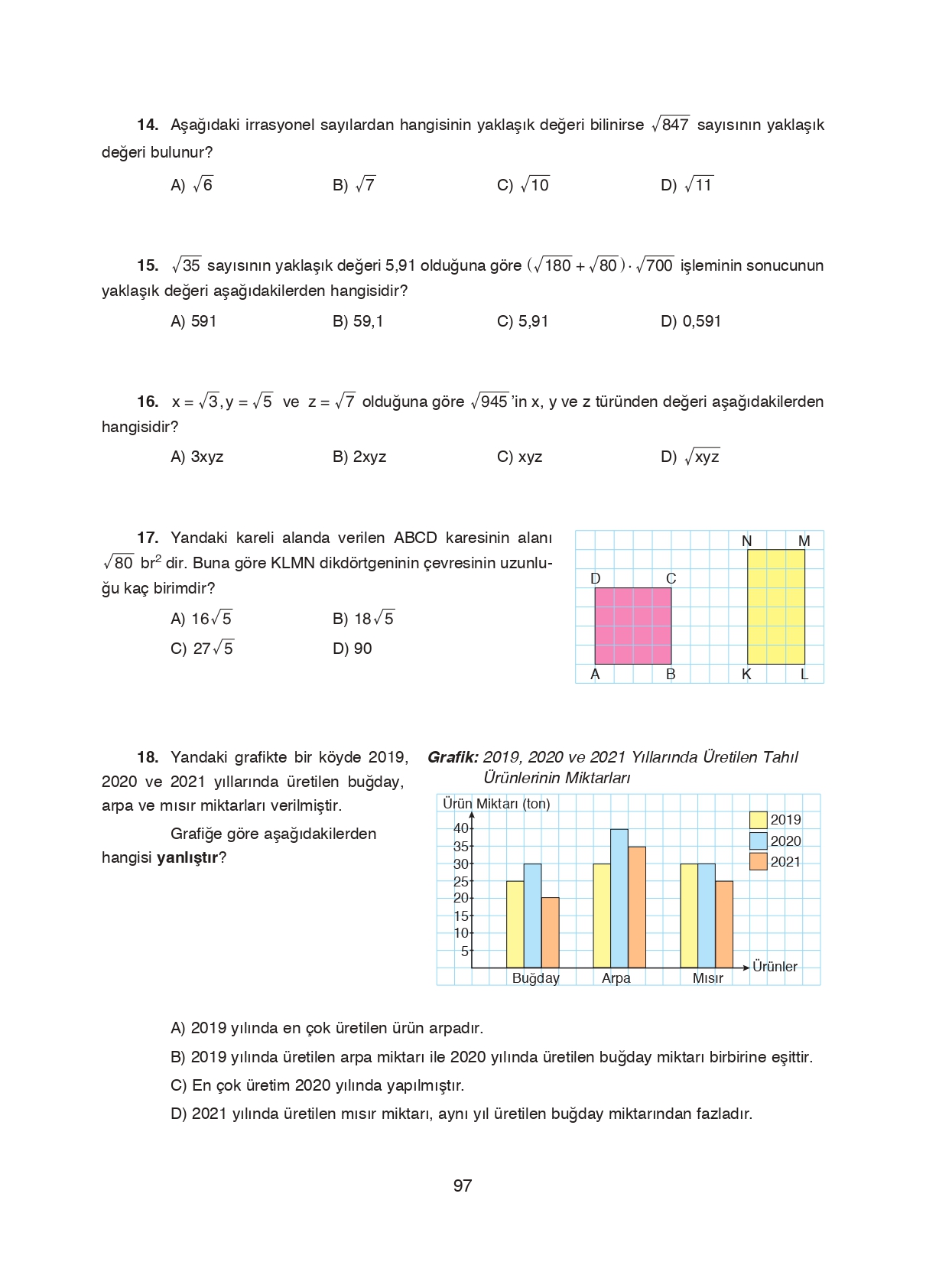 8. Sınıf Ada Matbaacılık Yayıncılık Matematik Ders Kitabı Sayfa 97 Cevapları 8. Sınıf Ada Matbaacılık Yayıncılık Matematik Ders Kitabı Sayfa 97 Cevapları