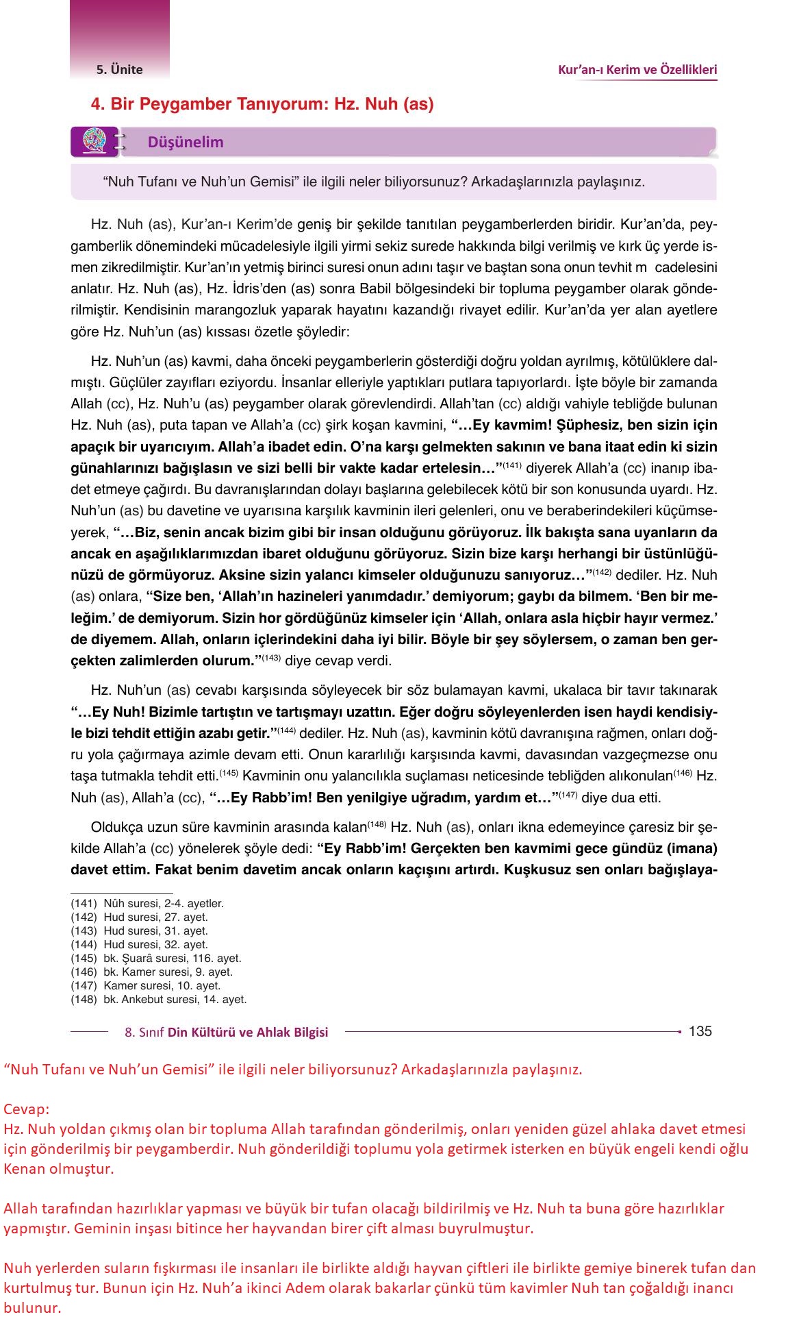 8. Sınıf Gezegen Yayınları Din Kültürü Ders Kitabı Sayfa 135 Cevapları 8. Sınıf Gezegen Yayınları Din Kültürü Ders Kitabı Sayfa 135 Cevapları