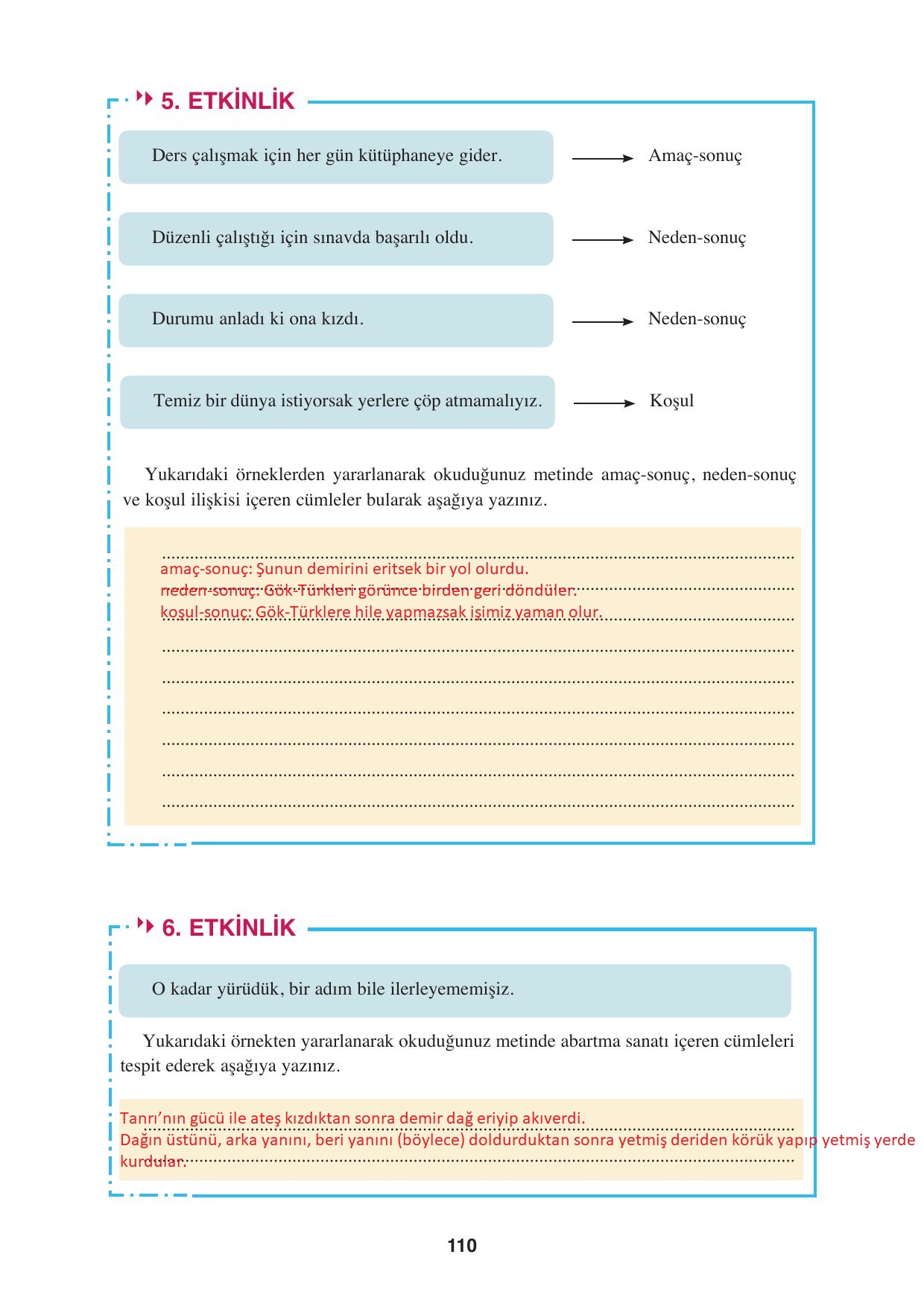 8. Sınıf Hecce Yayıncılık Türkçe Ders Kitabı Sayfa 110 Cevapları 8. Sınıf Hecce Yayıncılık Türkçe Ders Kitabı Sayfa 110 Cevapları