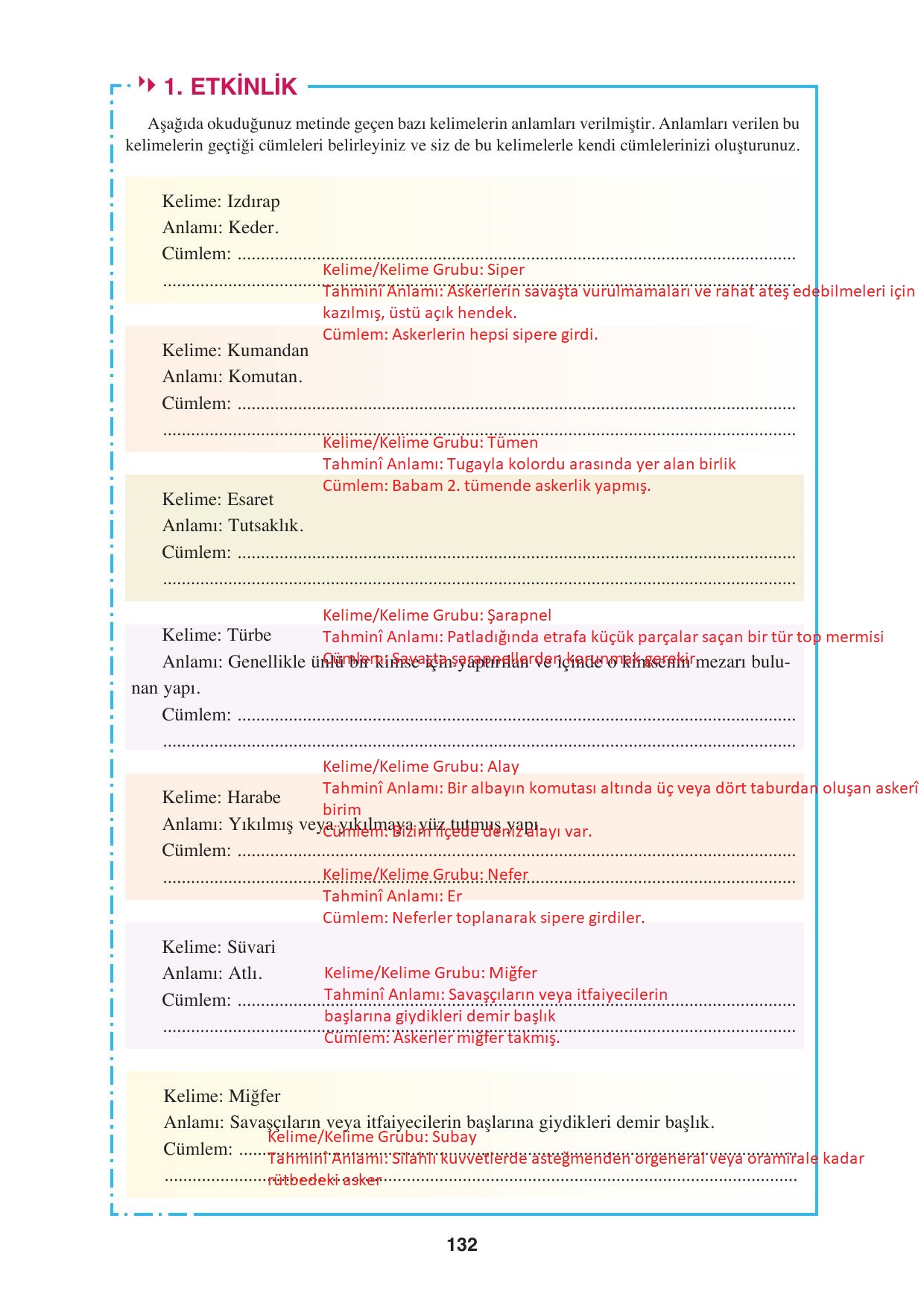 8. Sınıf Hecce Yayıncılık Türkçe Ders Kitabı Sayfa 132 Cevapları 8. Sınıf Hecce Yayıncılık Türkçe Ders Kitabı Sayfa 132 Cevapları
