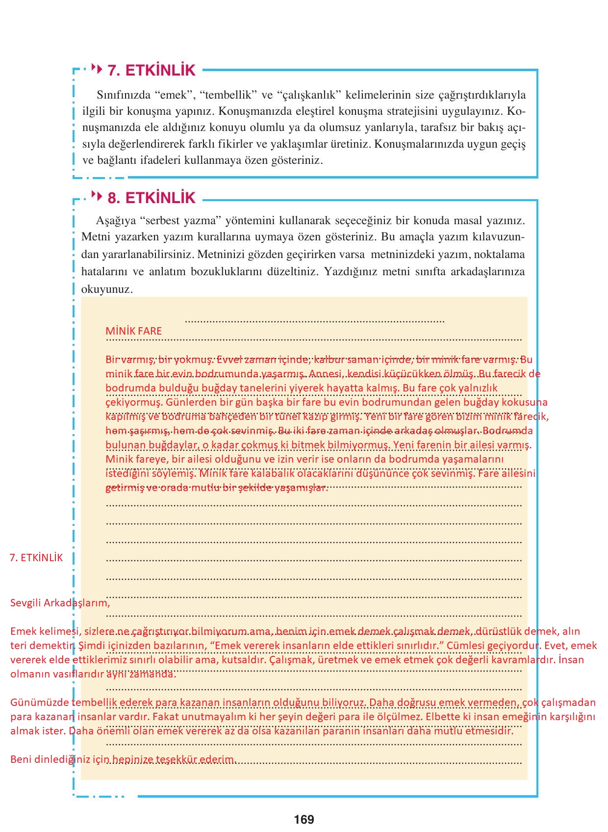 8. Sınıf Hecce Yayıncılık Türkçe Ders Kitabı Sayfa 169 Cevapları