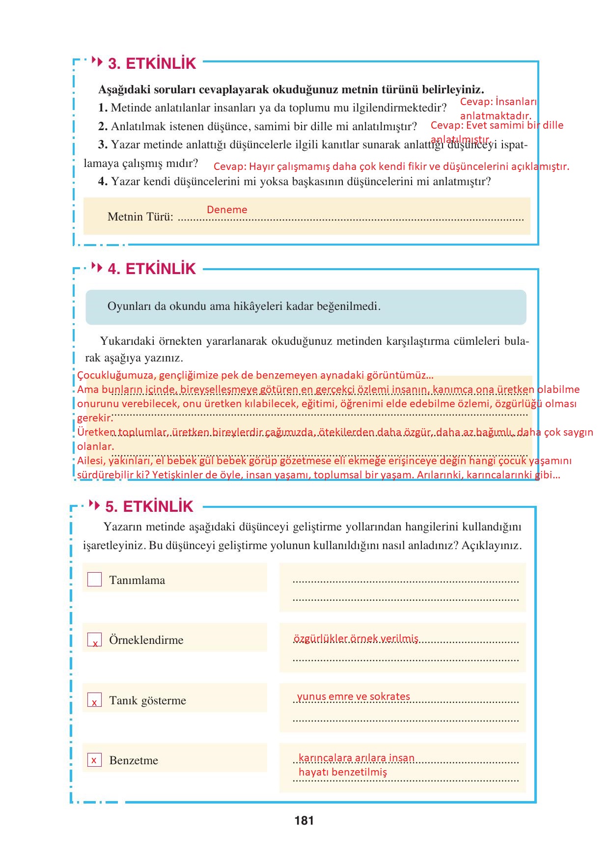 8. Sınıf Hecce Yayıncılık Türkçe Ders Kitabı Sayfa 181 Cevapları 8. Sınıf Hecce Yayıncılık Türkçe Ders Kitabı Sayfa 181 Cevapları