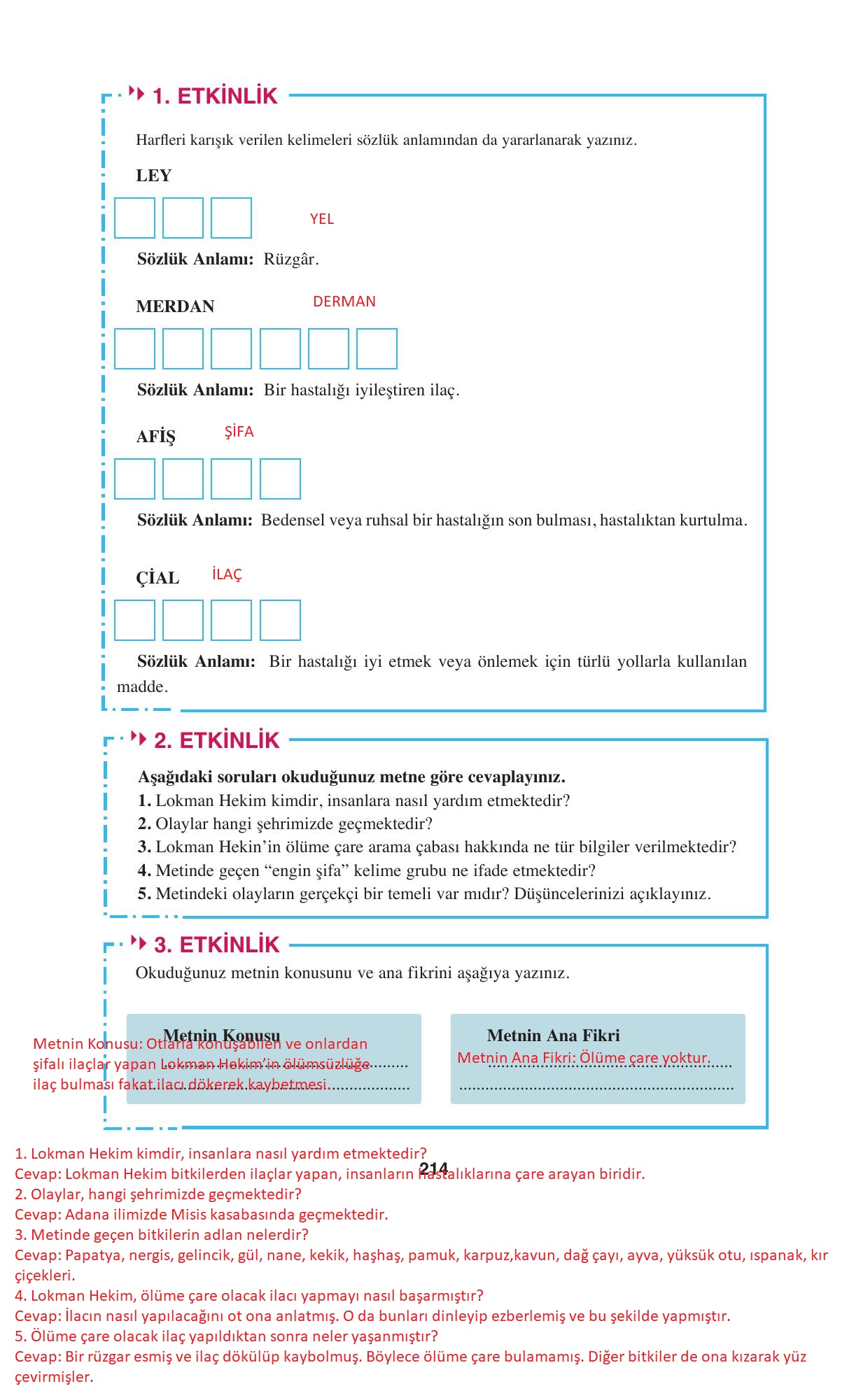 8. Sınıf Hecce Yayıncılık Türkçe Ders Kitabı Sayfa 214 Cevapları 8. Sınıf Hecce Yayıncılık Türkçe Ders Kitabı Sayfa 214 Cevapları