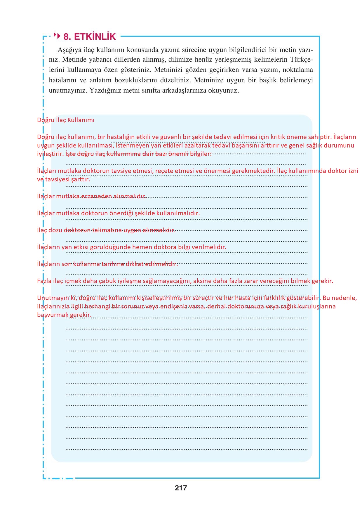 8. Sınıf Hecce Yayıncılık Türkçe Ders Kitabı Sayfa 217 Cevapları 8. Sınıf Hecce Yayıncılık Türkçe Ders Kitabı Sayfa 217 Cevapları