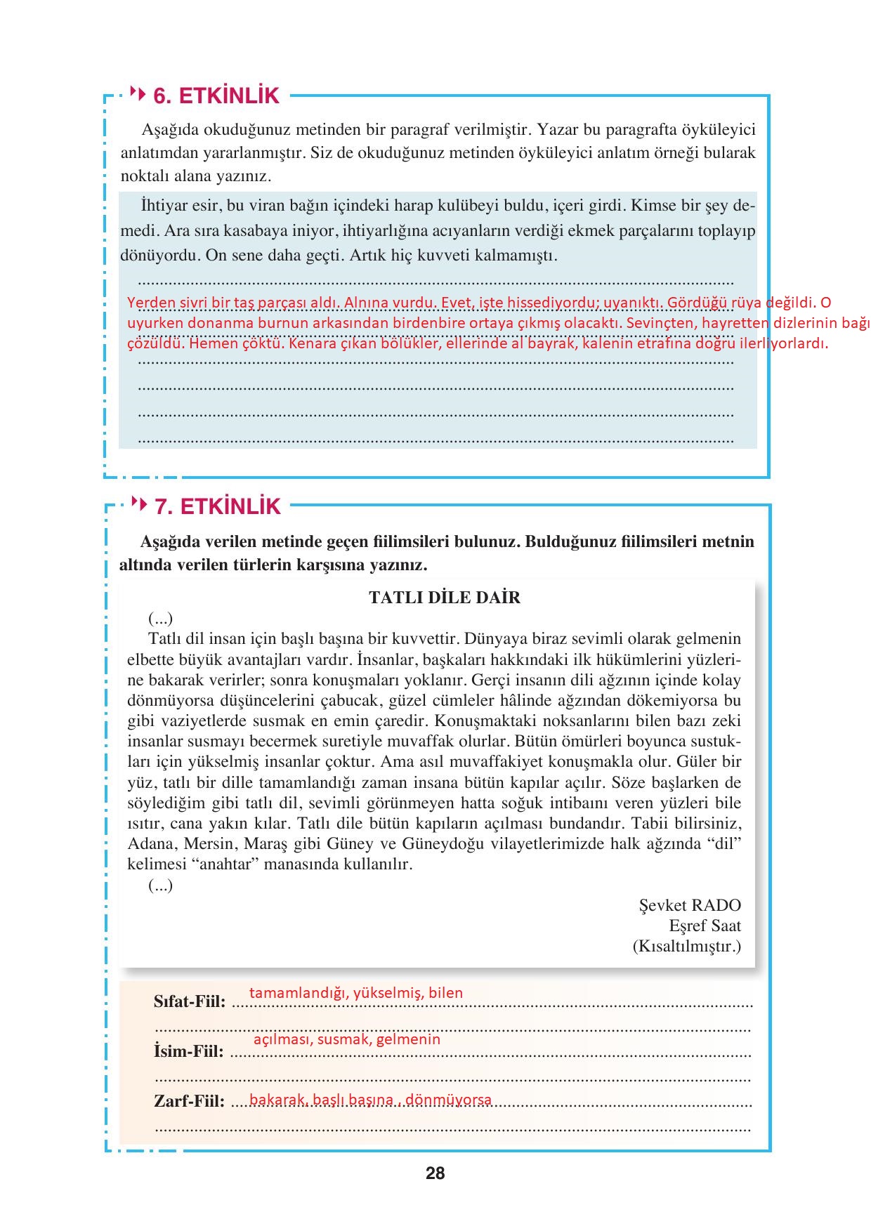8. Sınıf Hecce Yayıncılık Türkçe Ders Kitabı Sayfa 28 Cevapları 8. Sınıf Hecce Yayıncılık Türkçe Ders Kitabı Sayfa 28 Cevapları