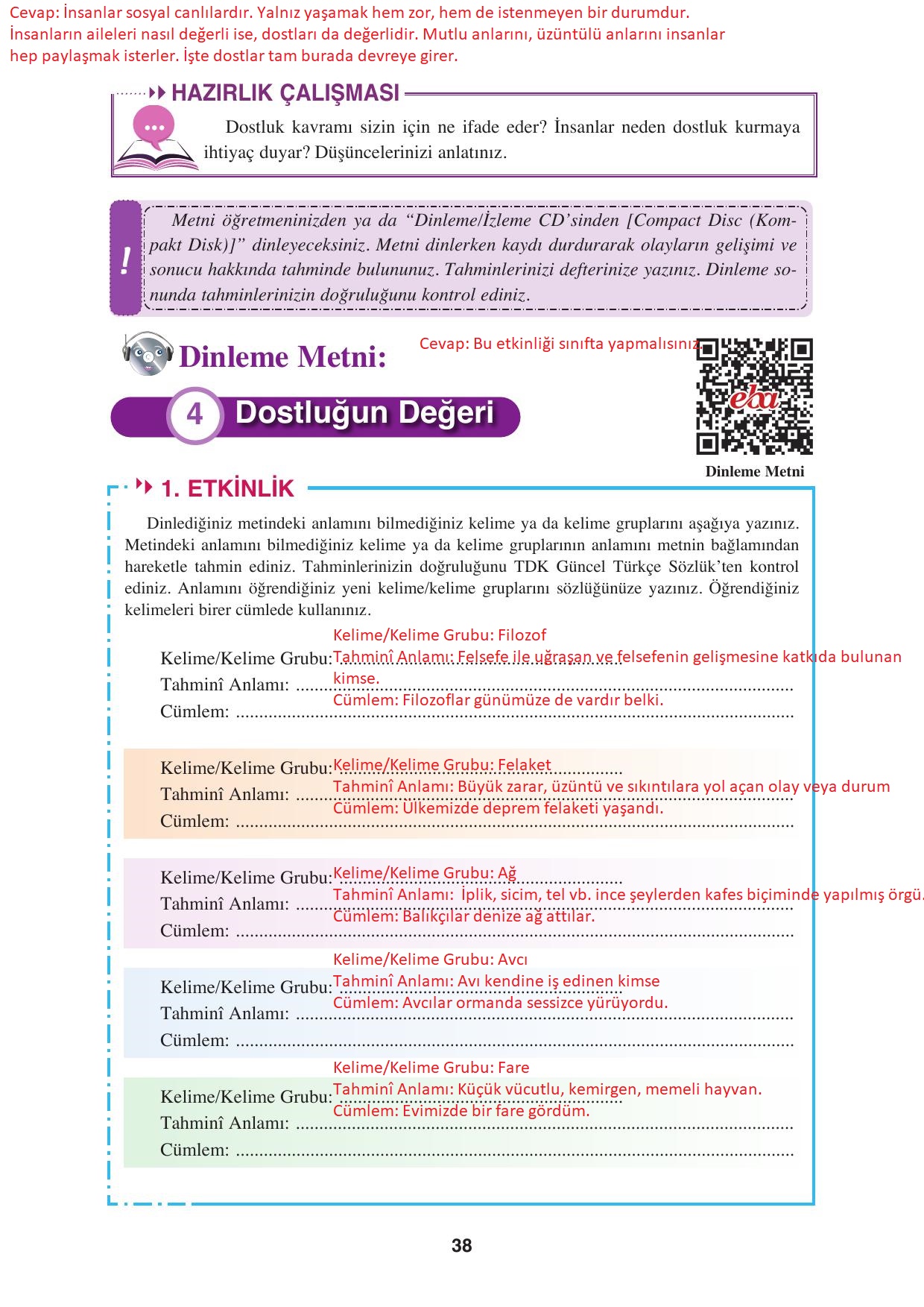 8. Sınıf Hecce Yayıncılık Türkçe Ders Kitabı Sayfa 38 Cevapları 8. Sınıf Hecce Yayıncılık Türkçe Ders Kitabı Sayfa 38 Cevapları