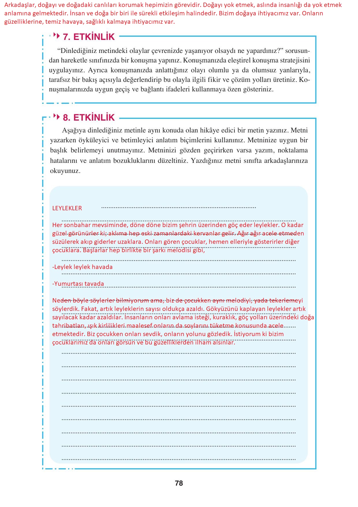 8. Sınıf Hecce Yayıncılık Türkçe Ders Kitabı Sayfa 78 Cevapları 8. Sınıf Hecce Yayıncılık Türkçe Ders Kitabı Sayfa 78 Cevapları