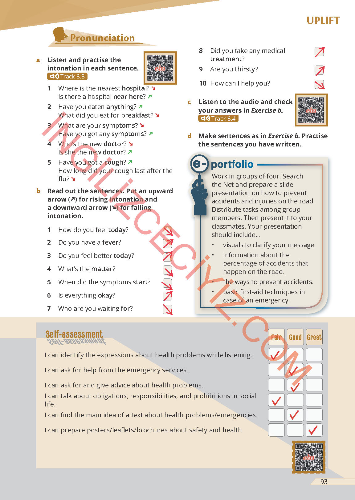9. Sınıf Uplift Meb Yayınları İngilizce Ders Kitabı Sayfa 93 Cevapları 9. Sınıf Uplift Meb Yayınları İngilizce Ders Kitabı Sayfa 93 Cevapları