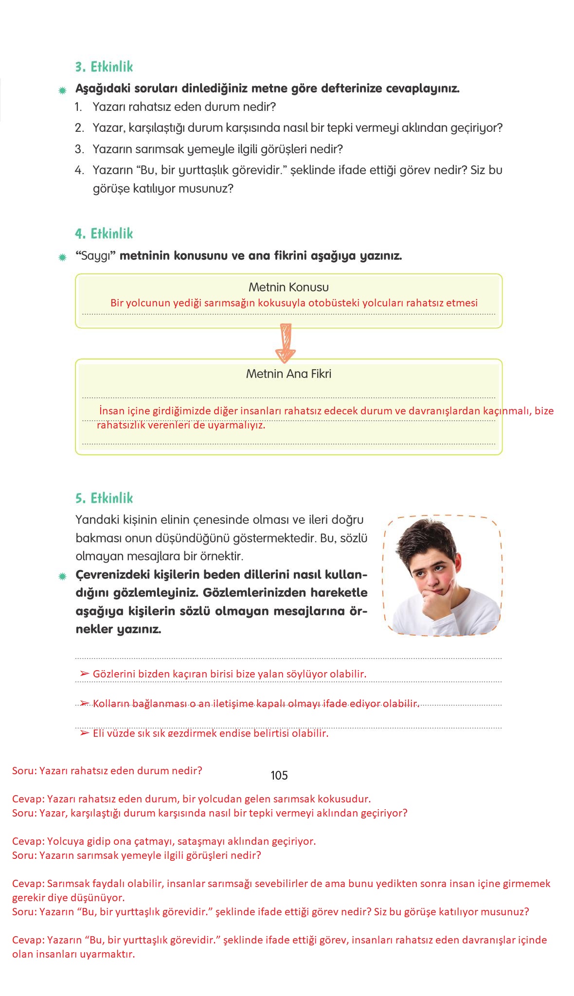 4. Sınıf Tuna Yayınları Türkçe Ders Kitabı Sayfa 105 Cevapları