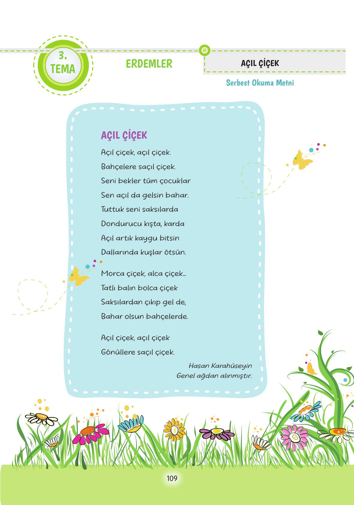 4. Sınıf Tuna Yayınları Türkçe Ders Kitabı Sayfa 109 Cevapları