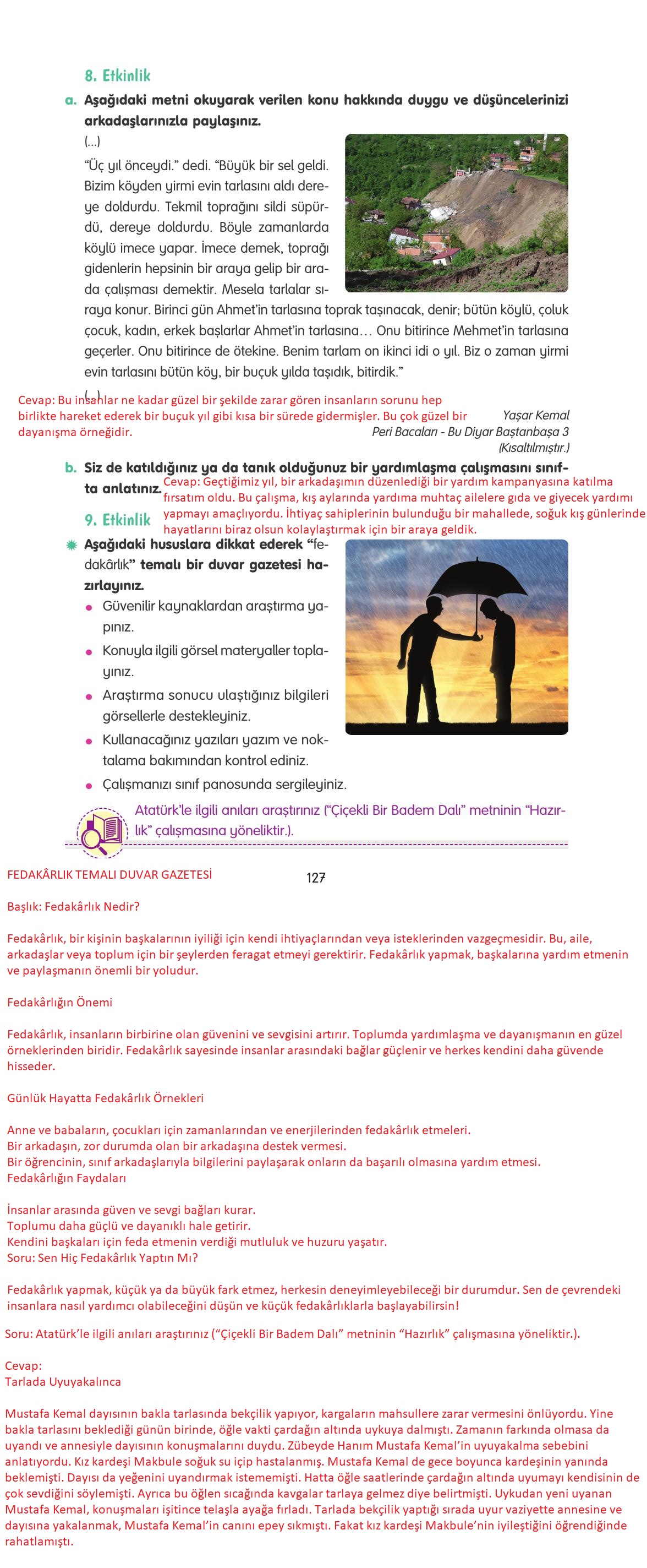 4. Sınıf Tuna Yayınları Türkçe Ders Kitabı Sayfa 127 Cevapları