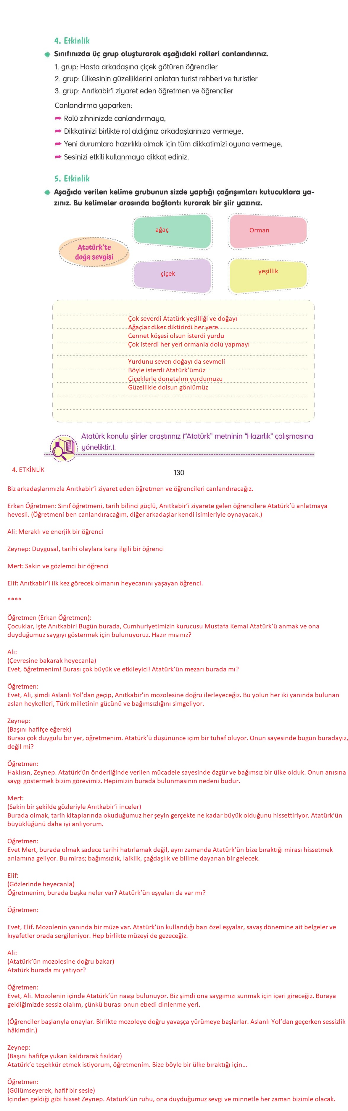 4. Sınıf Tuna Yayınları Türkçe Ders Kitabı Sayfa 130 Cevapları