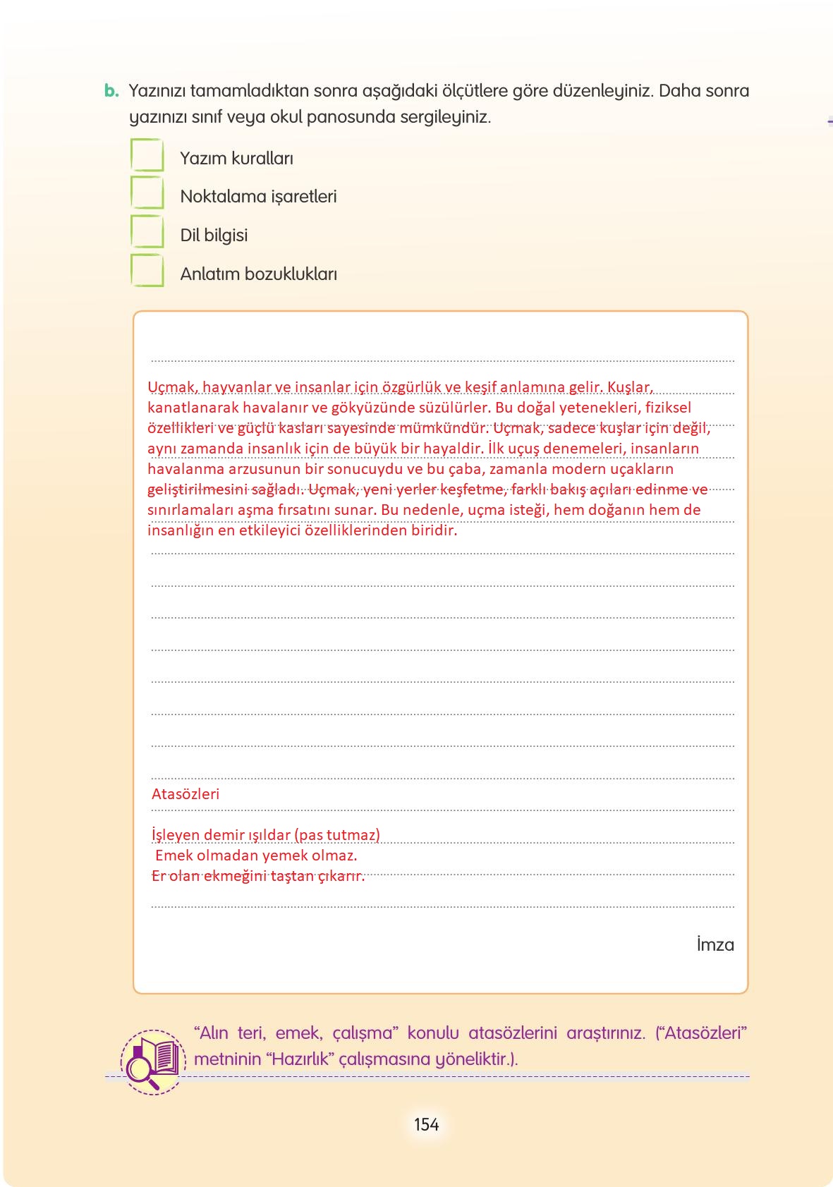 4. Sınıf Tuna Yayınları Türkçe Ders Kitabı Sayfa 154 Cevapları