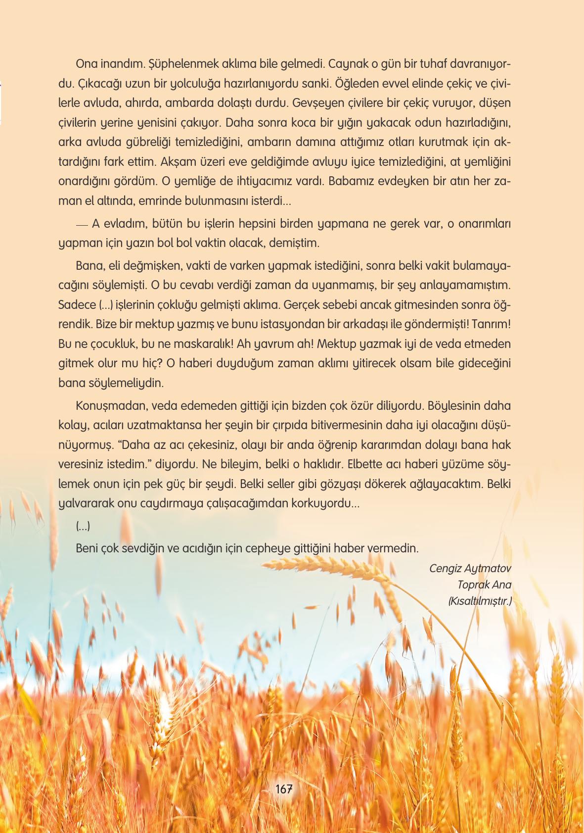 4. Sınıf Tuna Yayınları Türkçe Ders Kitabı Sayfa 167 Cevapları