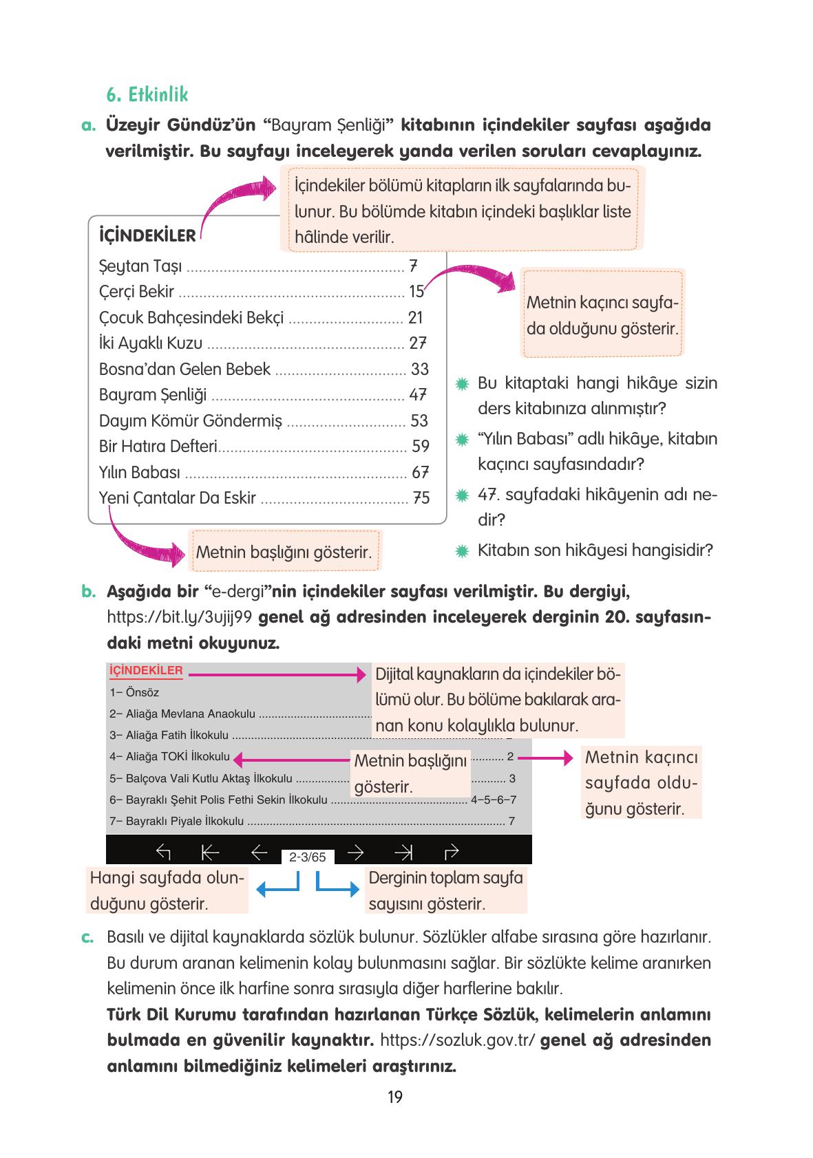 4. Sınıf Tuna Yayınları Türkçe Ders Kitabı Sayfa 19 Cevapları