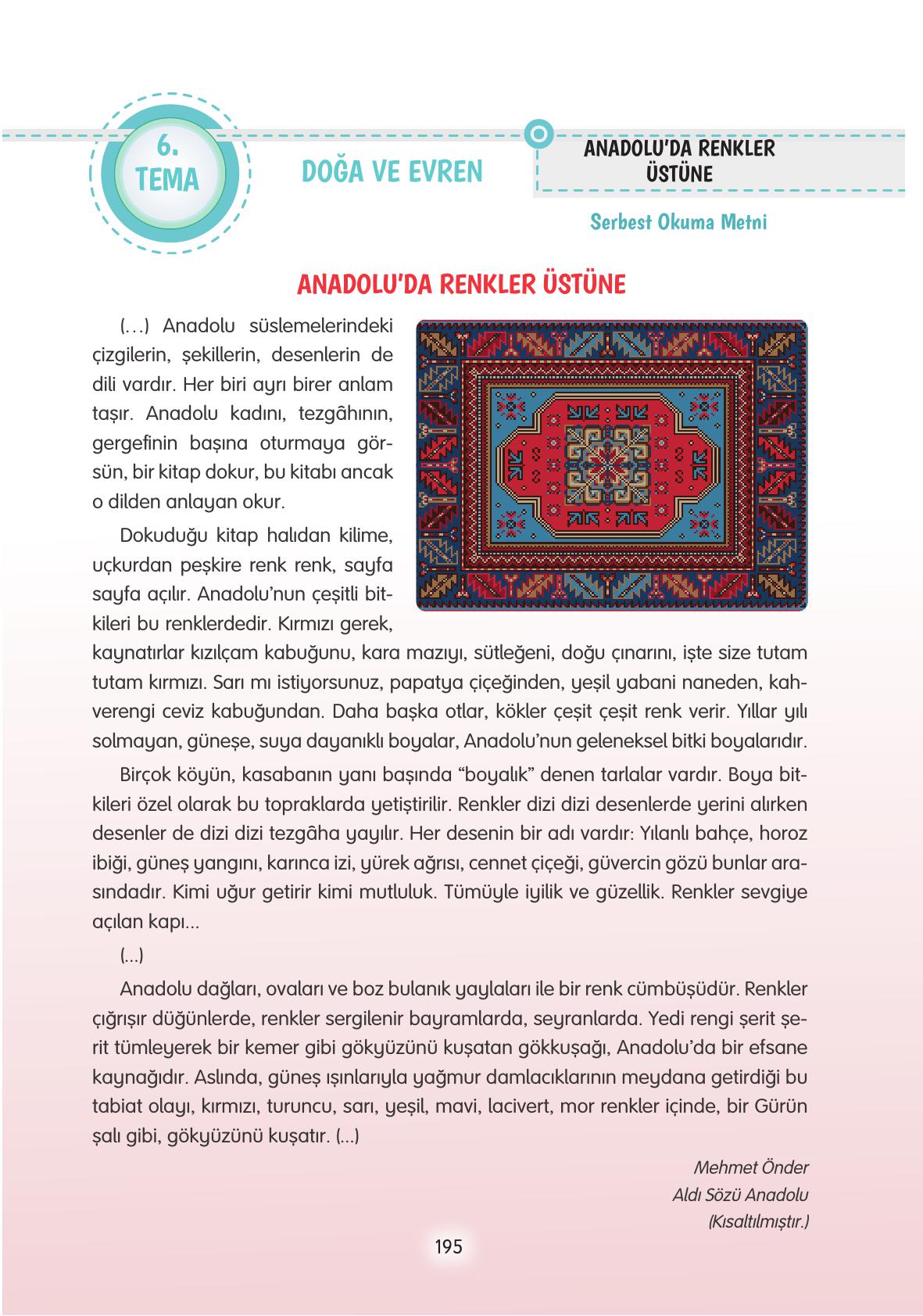 4. Sınıf Tuna Yayınları Türkçe Ders Kitabı Sayfa 195 Cevapları