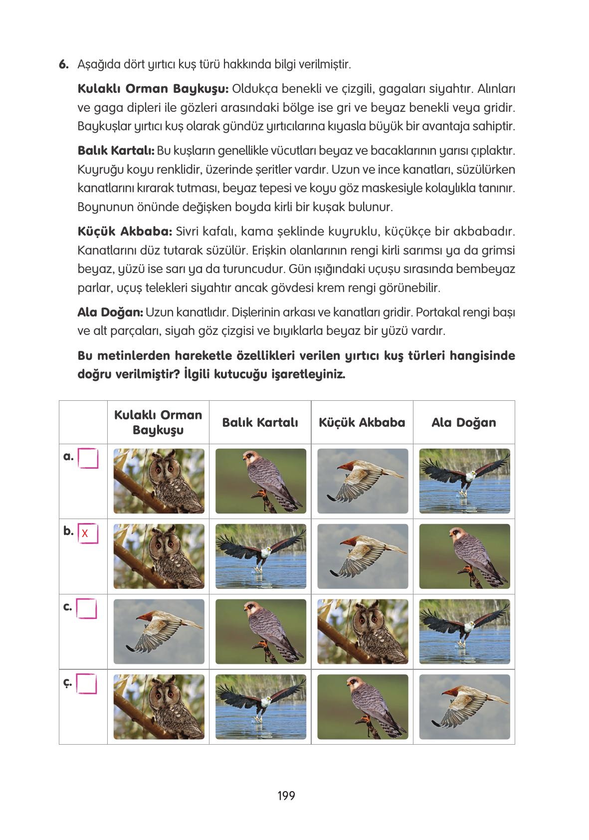 4. Sınıf Tuna Yayınları Türkçe Ders Kitabı Sayfa 199 Cevapları