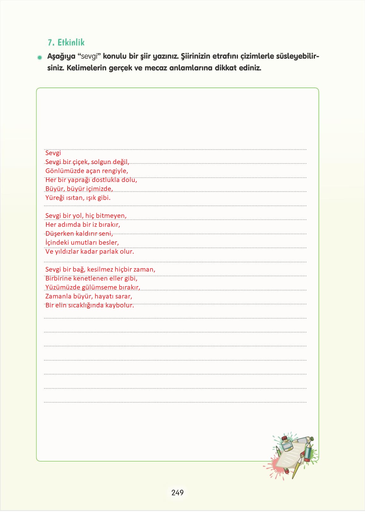 4. Sınıf Tuna Yayınları Türkçe Ders Kitabı Sayfa 249 Cevapları