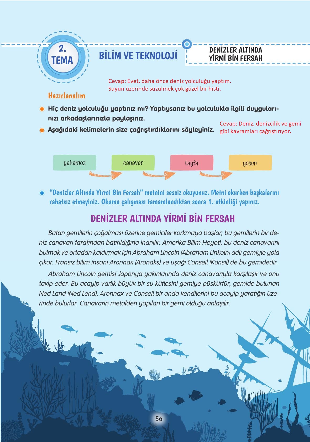 4. Sınıf Tuna Yayınları Türkçe Ders Kitabı Sayfa 56 Cevapları