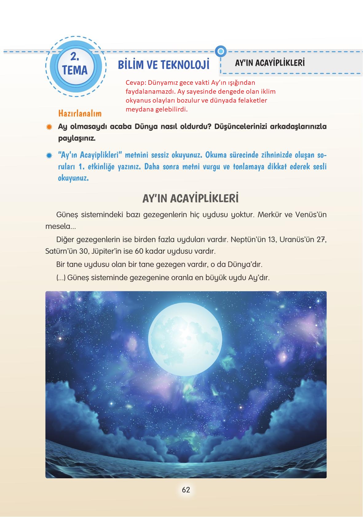 4. Sınıf Tuna Yayınları Türkçe Ders Kitabı Sayfa 62 Cevapları