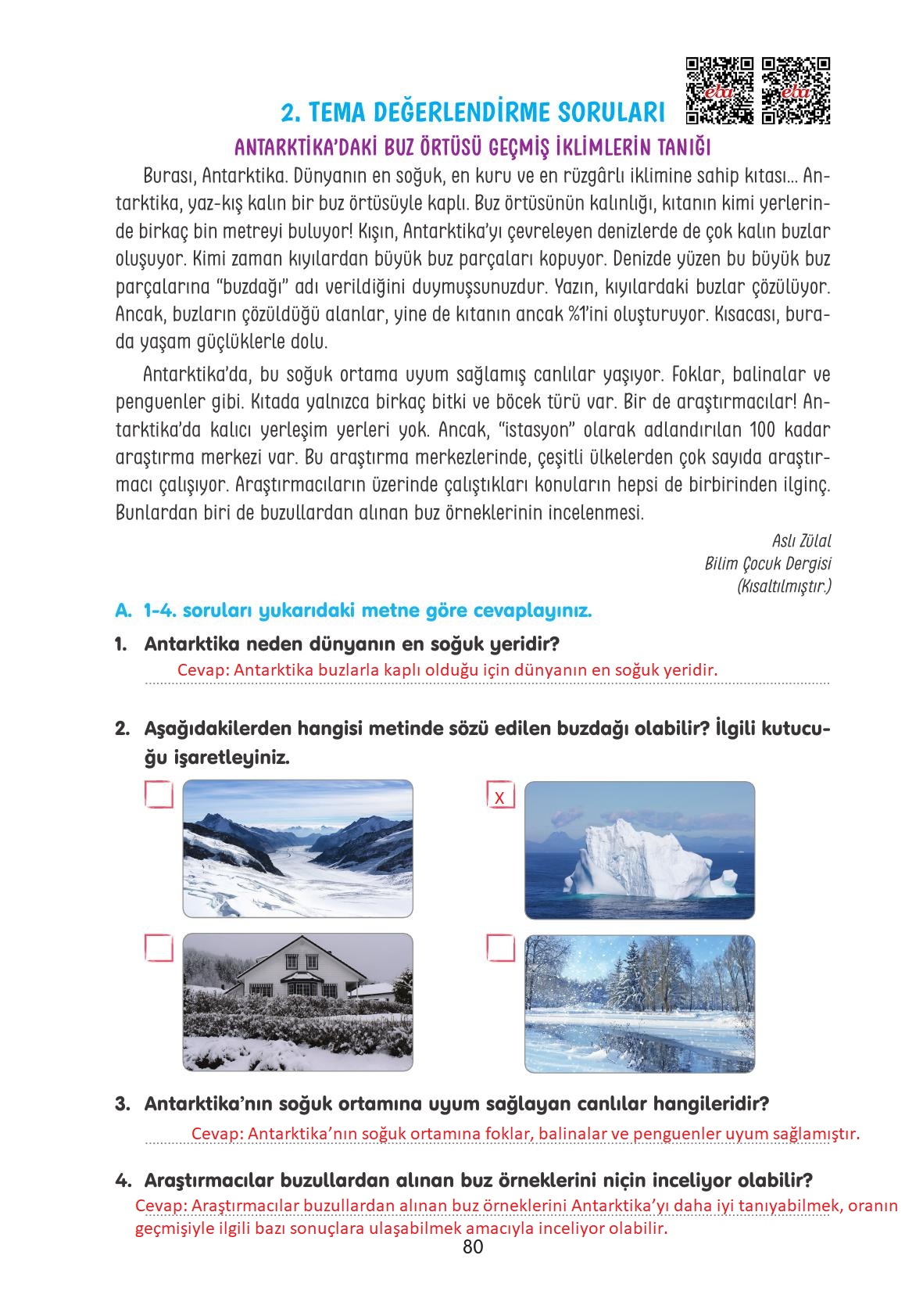 4. Sınıf Tuna Yayınları Türkçe Ders Kitabı Sayfa 80 Cevapları