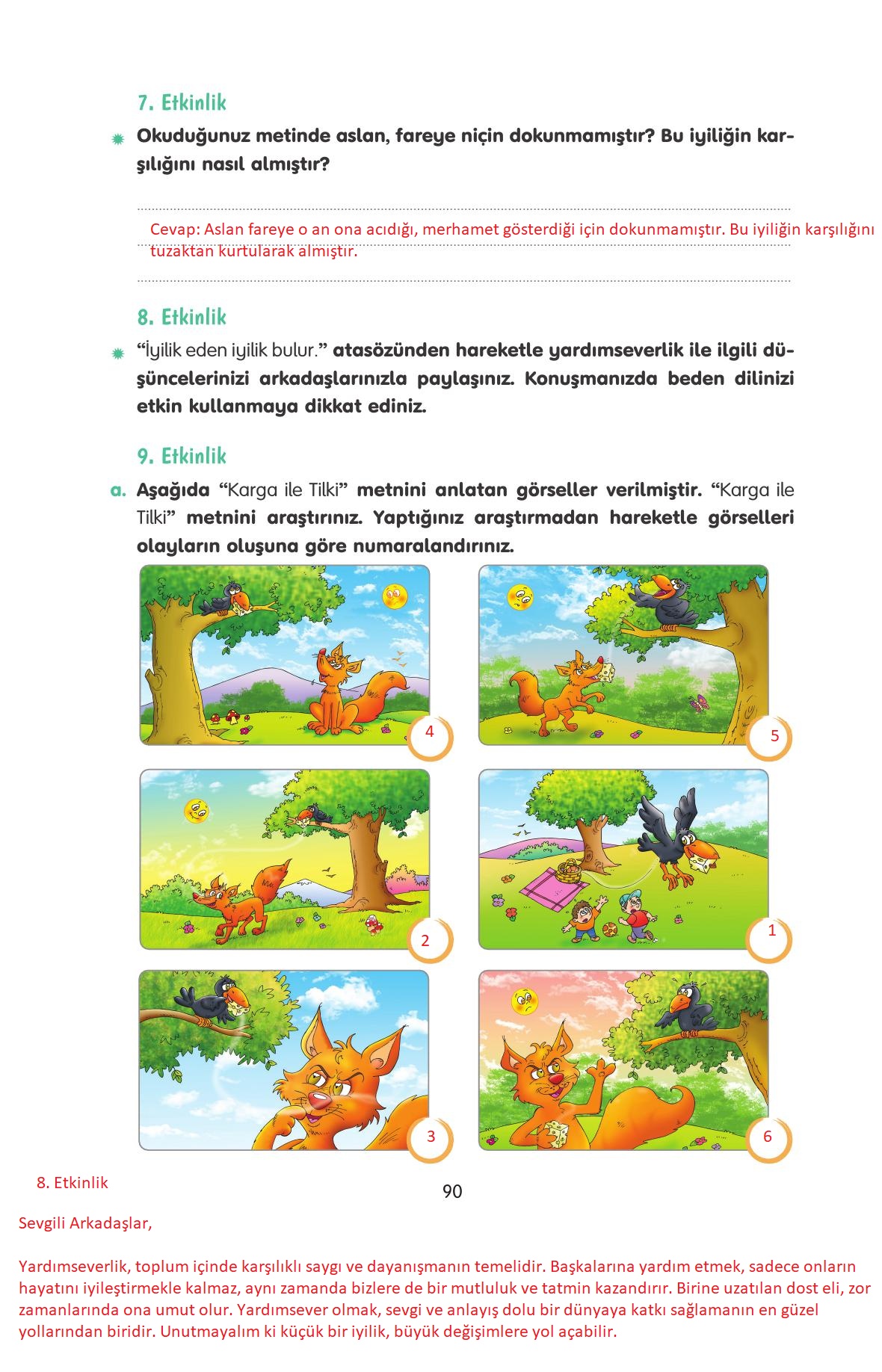 4. Sınıf Tuna Yayınları Türkçe Ders Kitabı Sayfa 90 Cevapları