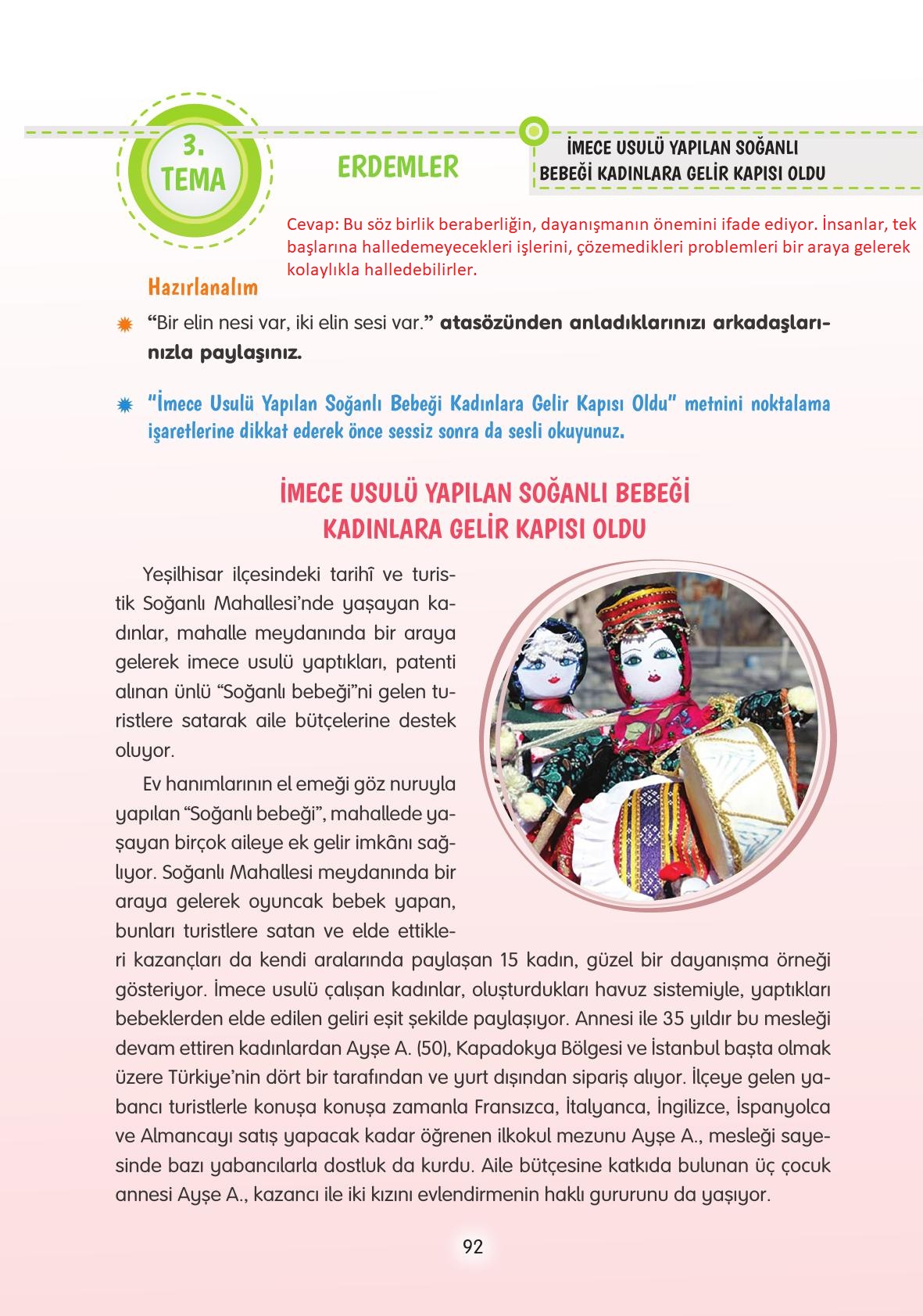 4. Sınıf Tuna Yayınları Türkçe Ders Kitabı Sayfa 92 Cevapları